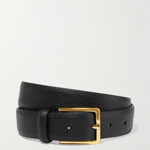 Anderson’s textured leather belt in Black/Gold
